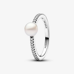 Pandora Ring für Damen - Behandelte Süsswasserzuchtperle & Pavé, Sterling-Silber