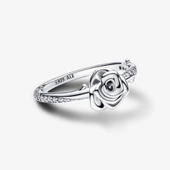 Pandora Ring für Damen: Blühende Rose - Klar, Sterling-Silber