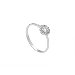 18 Karat Gold - 750 Weissgold / Rosegold Ring mit Zirkonia Steinen - 196304
