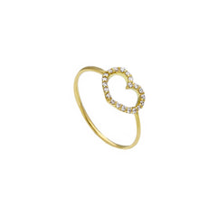 Bague coeur en or 18 carats - 750