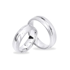 Partnerringe Silber 925 – Ringe mit Zirkonia - LS-27/6 & LS28/6