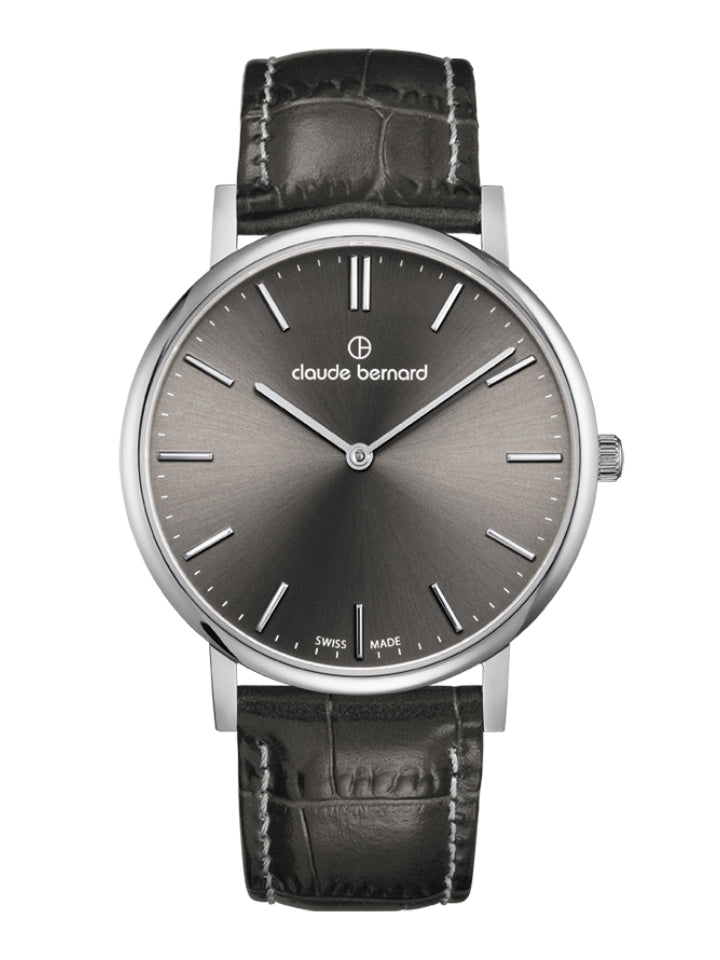 Claude Bernard Slim Line Herren Grau 41 mm