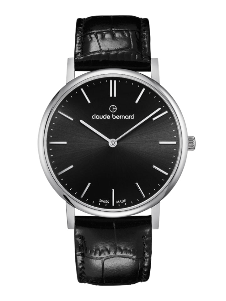 Claude Bernard Slim Line Herren Schwarz 41 mm