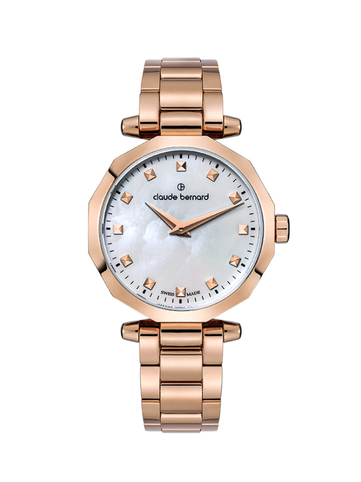 Claude Bernard Dress Code Damen Silber Roségold 29 mm