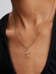 Kreuz Charm-Anhänger – 14 Karat Vergoldung - 764063C01