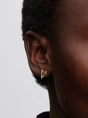 Organisch geformte Herz Ohrstecker vergoldet – Minimalistische Herz-Ohrringe für Damen