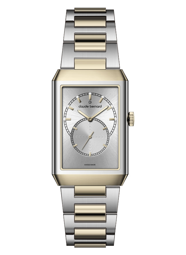 Claude Bernard Ora Vera Herren Kleine Sekunde Silber Gold 27 x 41 mm