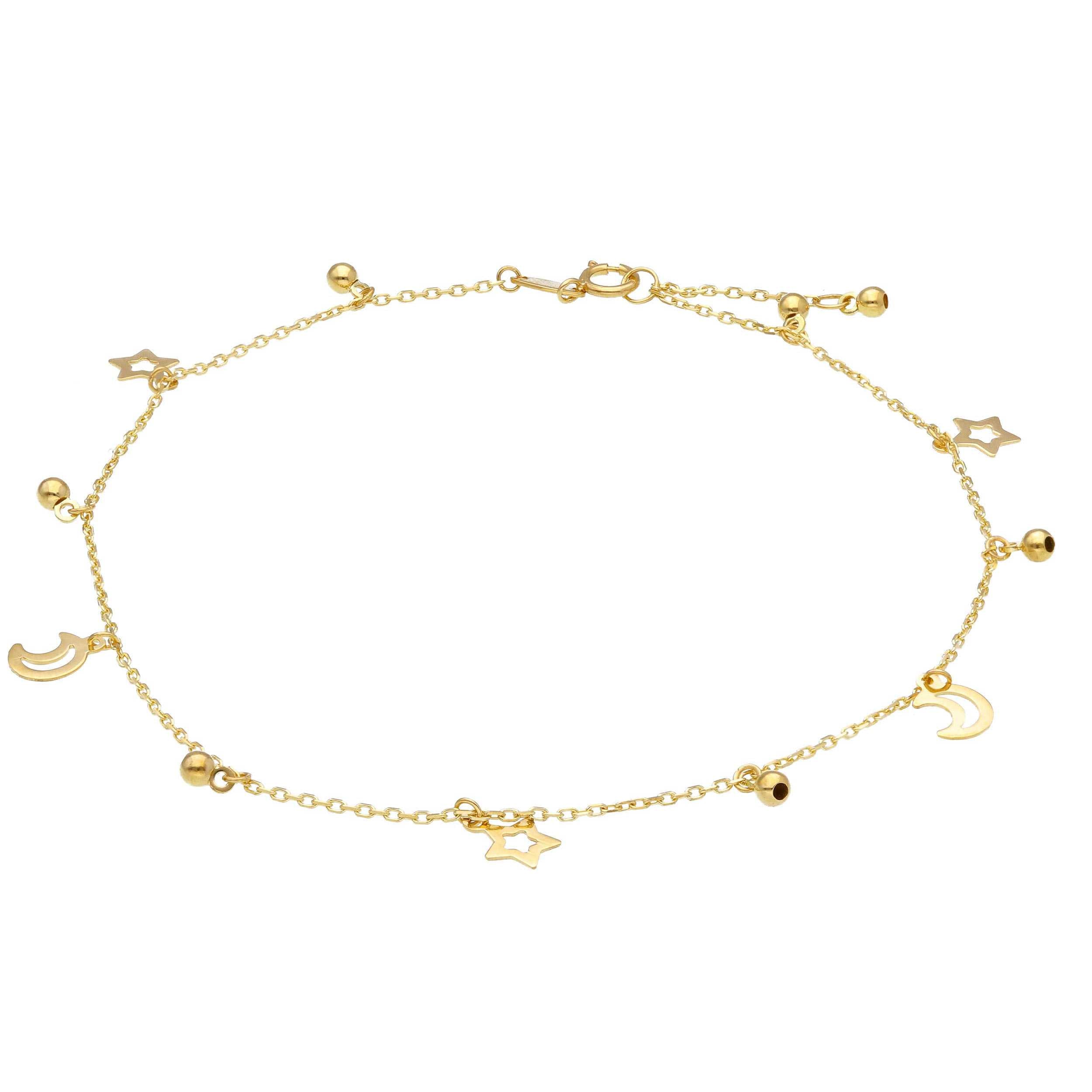 18-karat-gold-fusskette-mit-stern-und-mondanhängern