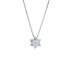 18 Karat Gold - 750 Weissgold Halskette mit Zirkonia Steinen - 247673