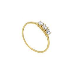 Bague en or 18 carats - 750 avec pierres en zircone