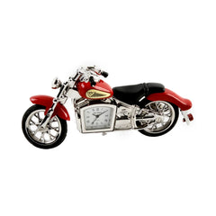 Miniaturuhr Motorrad in Rot: Metall, Analog, Quarz, 6×11 cm