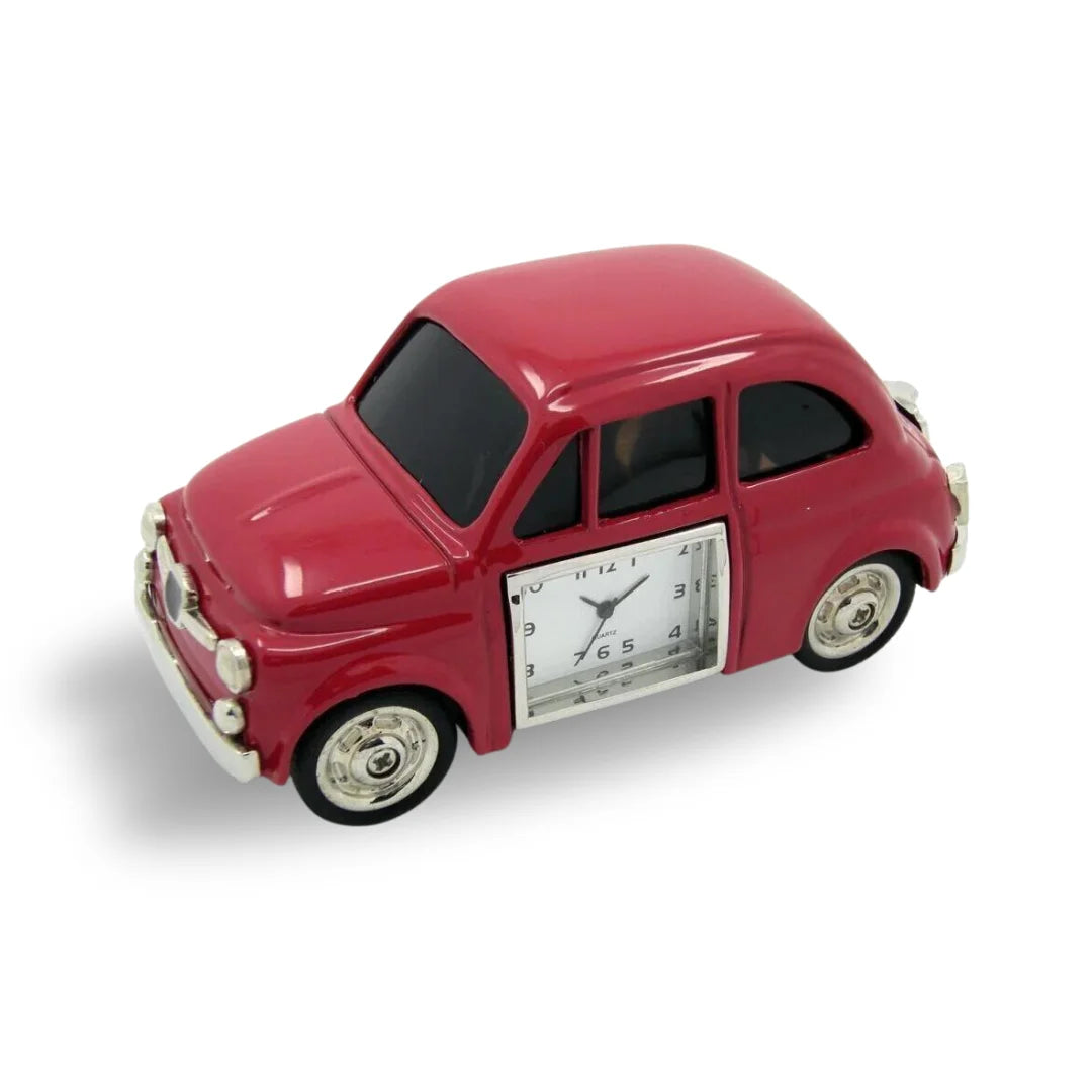 Miniaturuhr Fiat in Rot - Stilvolle, Analog, Quarz, 5x9 cm