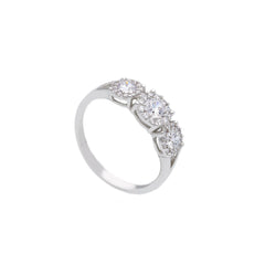18 Karat Gold - 750 Weissgold Ring mit Zirkonia Steinen - 269253