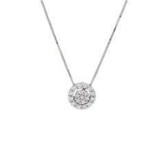 18 Karat Gold - 750 Weissgold Halskette mit Zirkonia Steinen - 269307