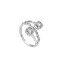 18 Karat Gold - 750 Weissgold Ring mit Zirkonia Steinen - 282119
