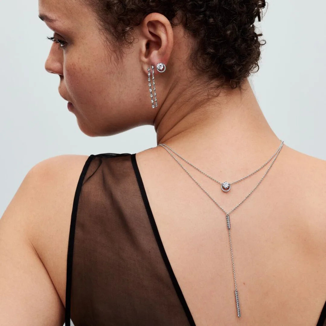 Pandora Ohrringe für Damen: Runder Strahlenkranz,  Sterling-Silber