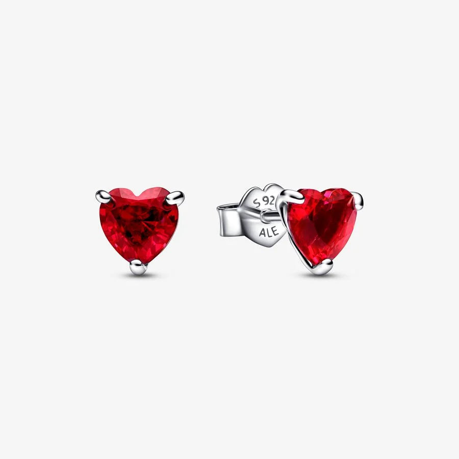 Pandora Rotes Herz-Ohrstecker: Leidenschaftlich Funkelnde Liebe