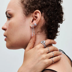 Pandora Ohrringe für Damen: Funkelnde Acht Steine Ohrhänger