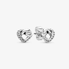 Pandora Liebesknoten Ohrstecker: Sterling-Silber, Cubic Zirkonia