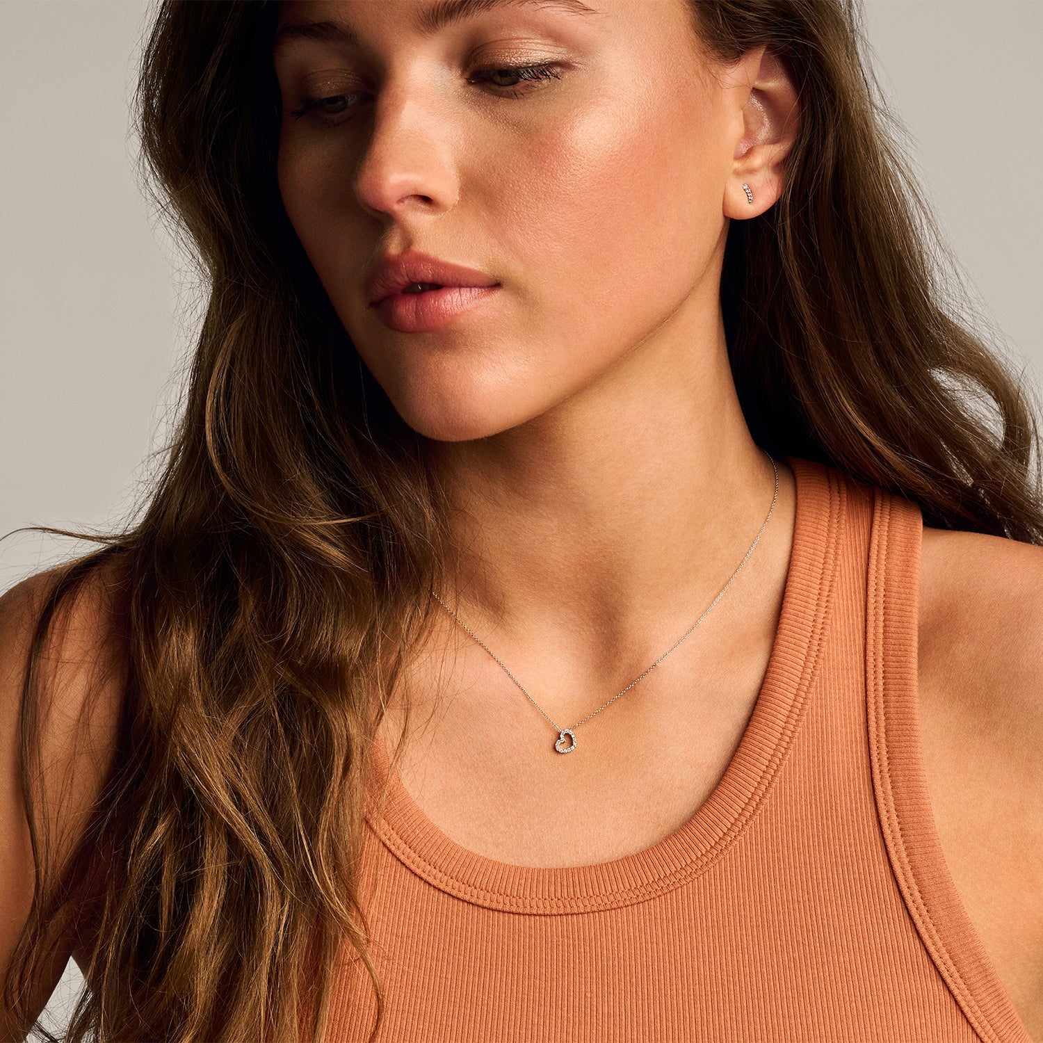 Blush Halskette mit Herzanhänger in 14K Weissgold mit Zirkonia 3072WZI