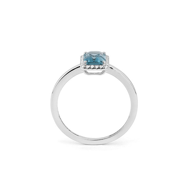 Ring in 18 Karat Weissgold mit gefassten Diamanten und einem Topas - R2880020NWA14 2