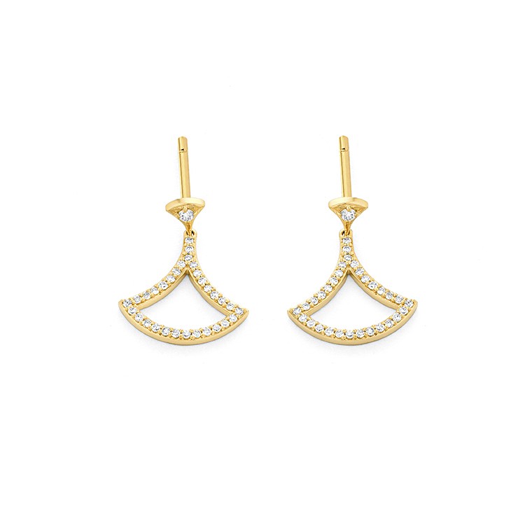 Ohrstecker in 18 Karat Gelbgold mit gefassten Diamanten - E7180034GYN08 2