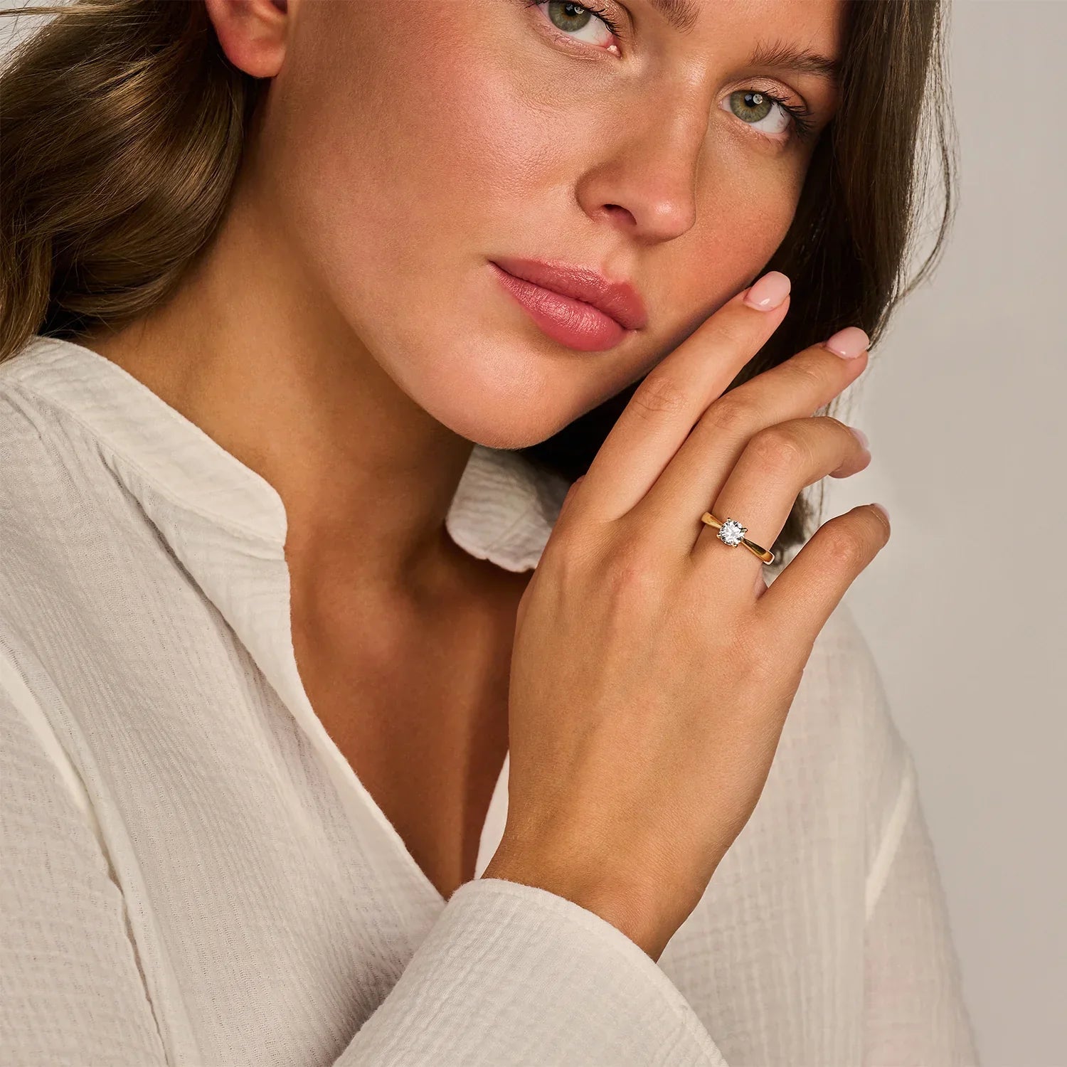 Blush Verlobungsringe in 585/14 Karat Gelbgold mit Labordiamant - LG1005Y