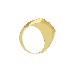 Herrenring in 18 Karat - 750 Gelbgold mit gefassten Kristall - 173827