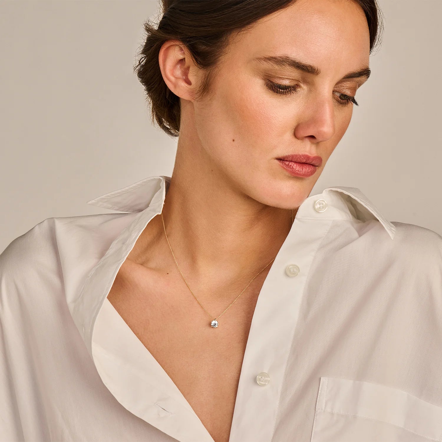 Blush Lab Diamonds Halskette 14K Gelbgold mit laborgegezüchtetem Diamanten - LG3004Y