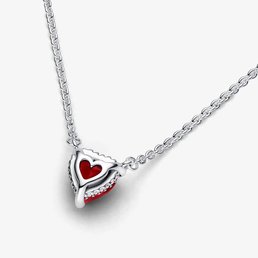 Pandora Funkelnder Herzförmiger Strahlenkranz Collier-Halskette