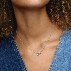 Pandora Collier-Halskette: Mond & Stern, Zirkoina, Sterling-Silber