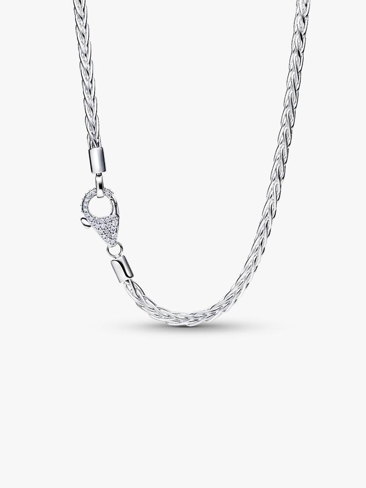 Pandora Charm Halskette Silber 925 mit Pavé-Verschluss