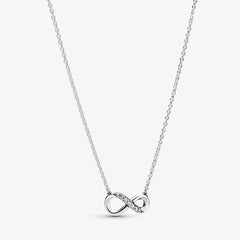 Pandora Unendlichkeits Halskette - Sterling-Silber, Silikon, Zirkonia