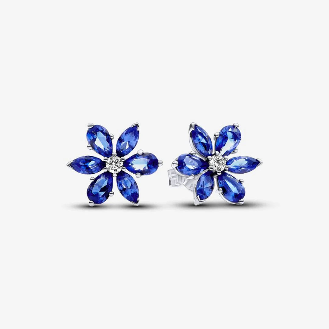 Pandora Ohrringe für Damen: Funkelnde Blaue Herbarium Cluster