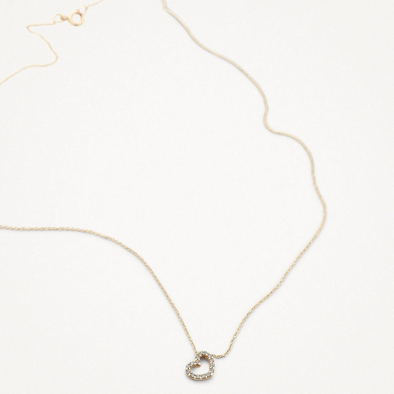 Blush Herzkette in 750/18 Karat Gelbgold mit Zirkoniasteinen - 3072YZI