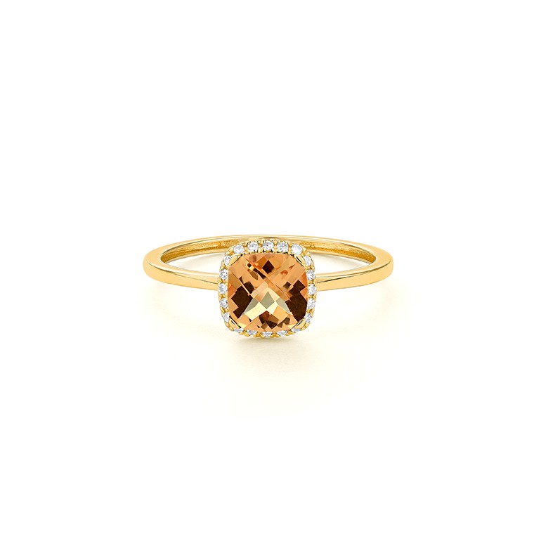 Ring in 18 Karat Gelbgold mit gefassten Diamanten und Citrin - R2880018GYN14 3