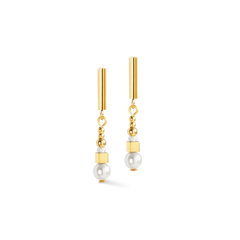 Coeur de Lion Earrings Shimmering Princess Pearls gold-white - 4312/21-1416