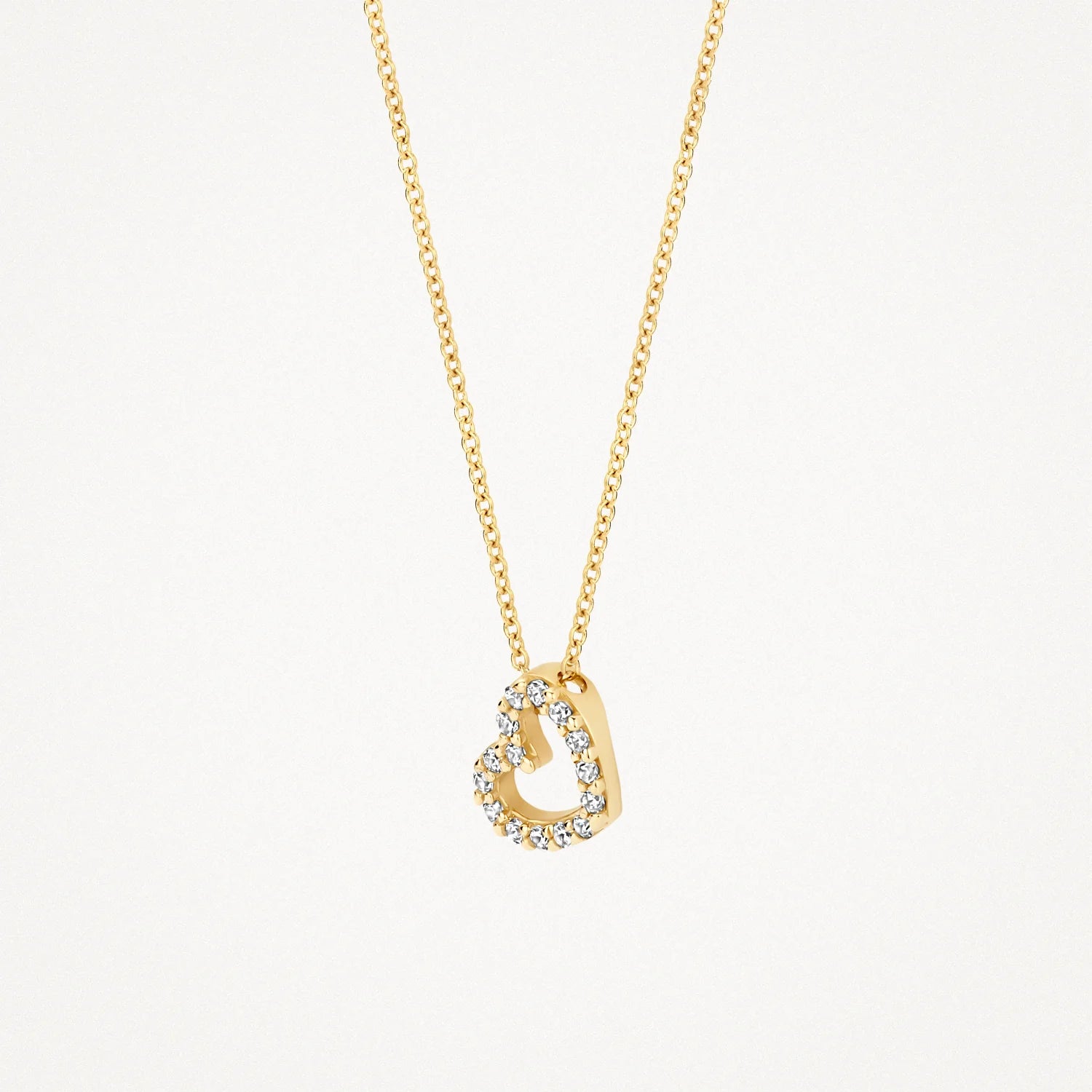 Blush Herzkette in 750/18 Karat Gelbgold mit Zirkoniasteinen - 3072YZI