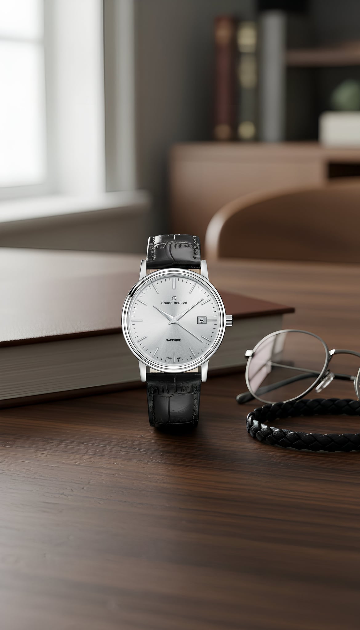 Claude Bernard Classic Herren Grossdatum Silber 40,5 mm - 53007 3 AIN