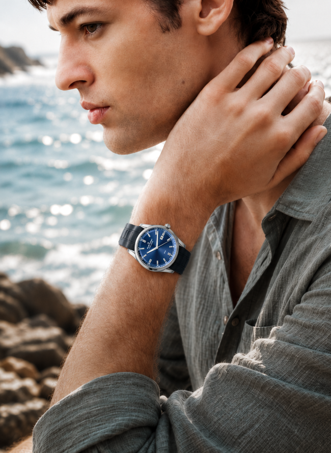 Claude Bernard Aquarider Herren Taucheruhr Blau 42 mm