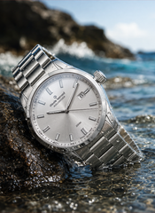 Claude Bernard Aquarider Herren Taucheruhr Silber 42 mm