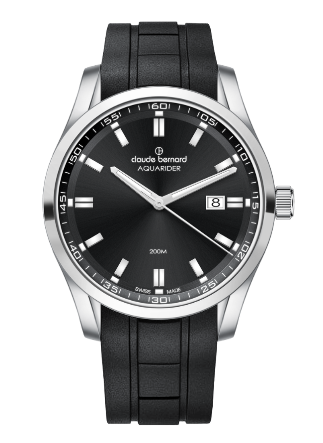 Claude Bernard Aquarider Herren Taucheruhr Schwarz 42 mm