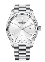 Claude Bernard Aquarider Herren Taucheruhr Silber 42 mm