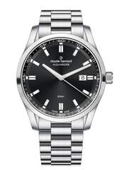 Claude Bernard Aquarider Herren Datum Schwarz 42 mm
