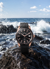 Claude Bernard Aquarider Damen Datum Schwarz Roségold 36 mm