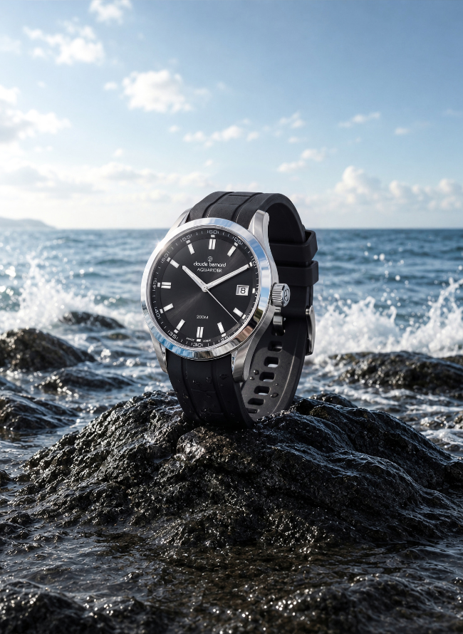 Claude Bernard Aquarider Damen Datum Schwarz 36 mm