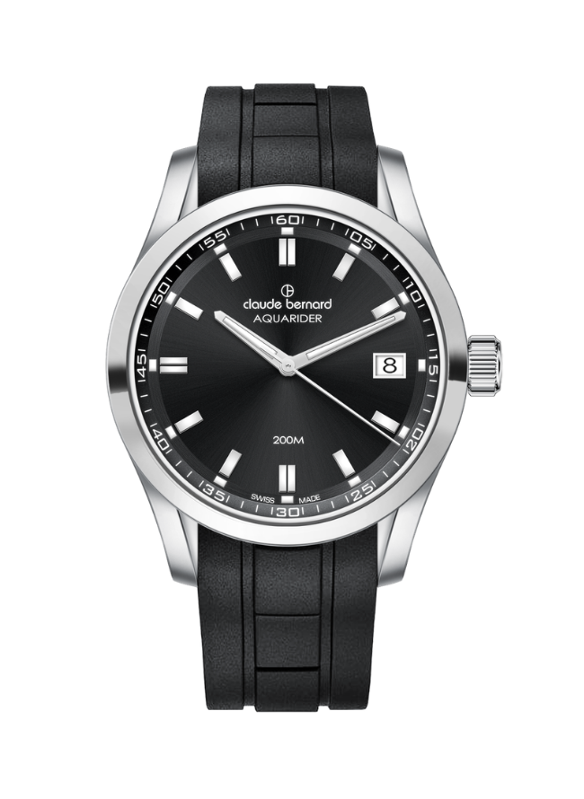 Claude Bernard Aquarider Damen Datum Schwarz 36 mm