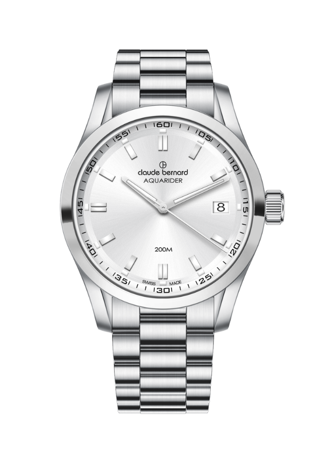 Claude Bernard Aquarider Damen Datum Silber 36 mm