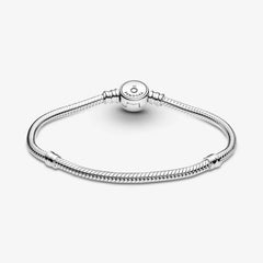 Pandora Moments: Blauer Scheibenverschluss am Schlangen-Gliederarmband - 599288C01