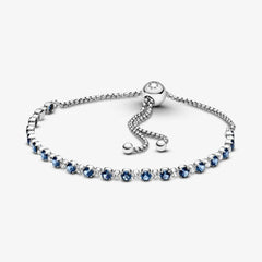 Pandora Damen Armband: Verstellbar, Sterling-Silber, Blau & Klar Zirkonia